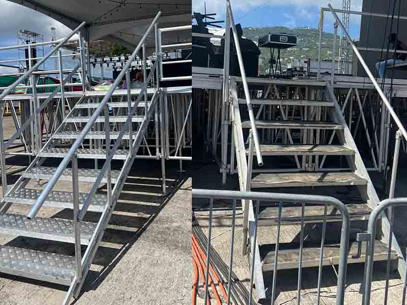 escaleras de escenario de aluminio