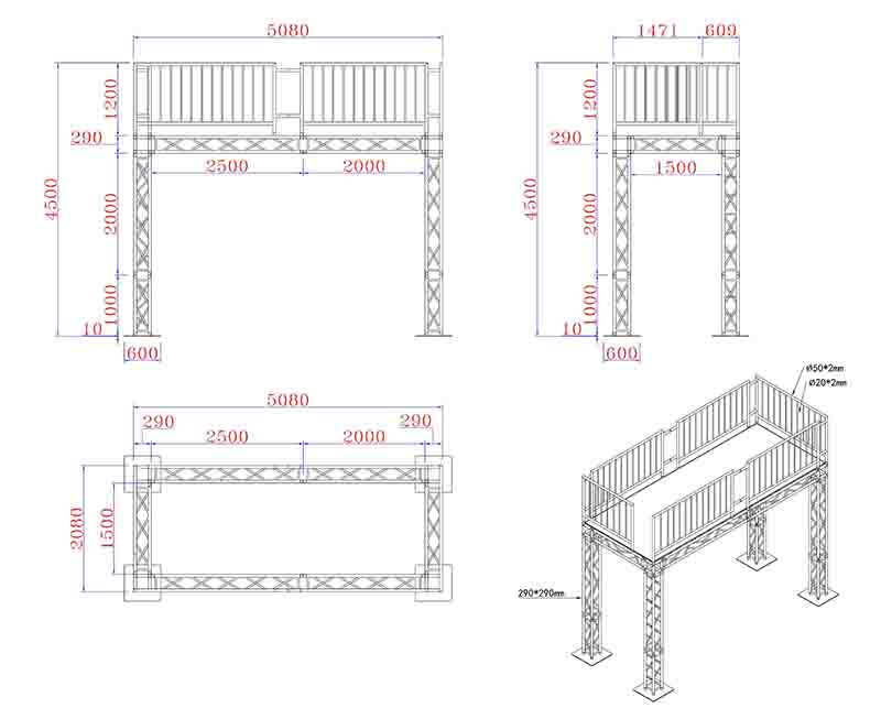 dibujo de plataforma de armadura de iluminación
