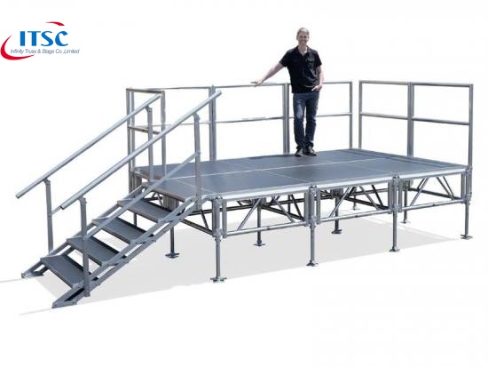 Escalera plegable (aluminio) para escenarios con alturas de 900 a
