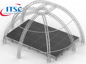  14m estructura de armadura de escenario de techo de cúpula de aluminio de diámetro