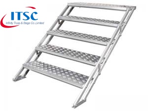 Escaleras de aluminio resistentes a la intemperie para escenario portátil de 4 pies de altura
        