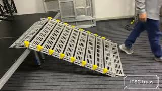 ¿Cómo configurar una rampa plegable de aluminio portátil para camionetas en silla de ruedas?