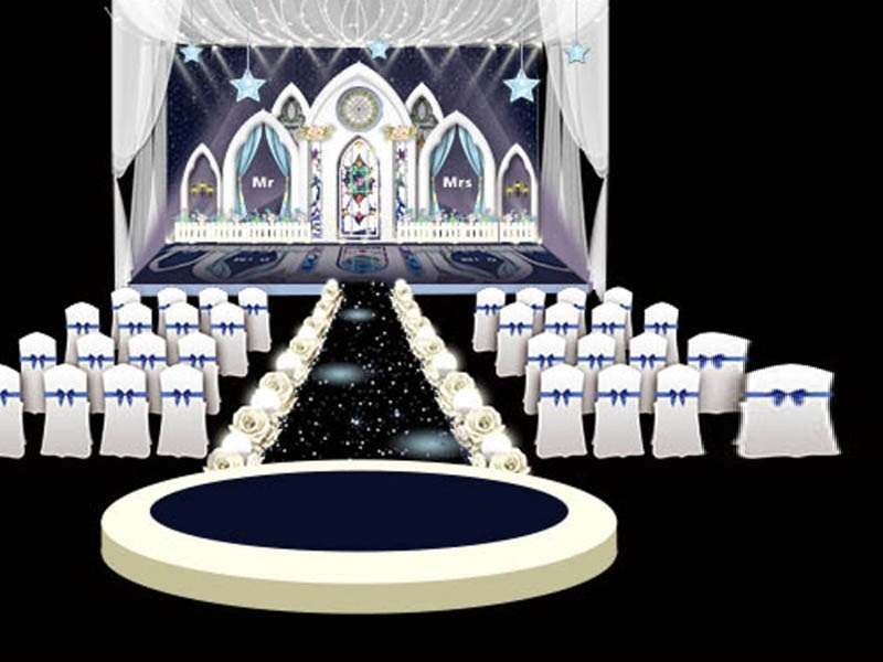 La última decoración de escenario real de bajo presupuesto para bodas en la iglesia